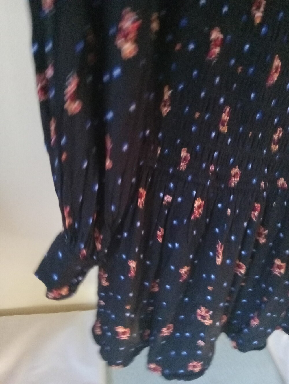 Free People Black Floral Mini Dress SP - Picture 3 of 10